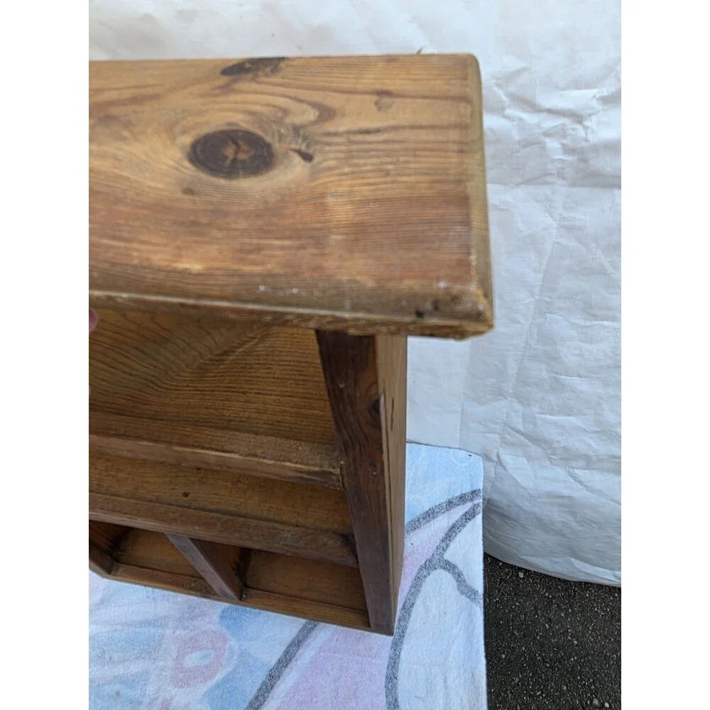 ​Vintage Rustic Wood Wall Shelf Unit – Small Curio Display Cabinet Cubbies 28.5